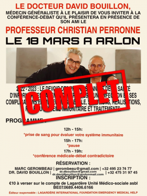 Conférence-débat avec Dr Perronne et Dr Bouilllon