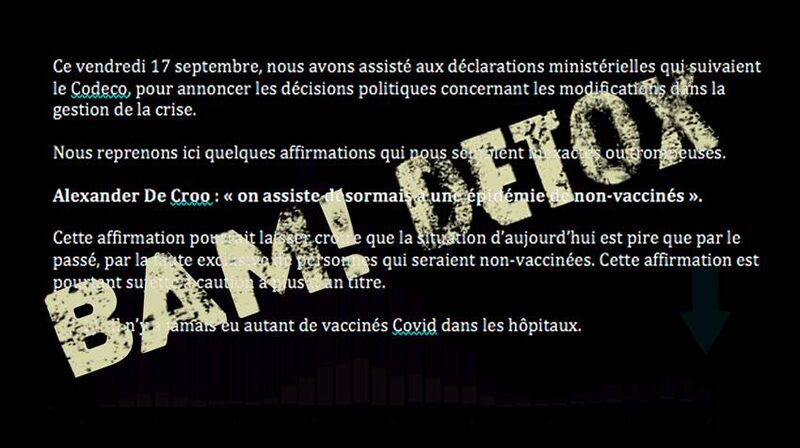 BAM! détoxe les déclarations gouvernementales à la suite du CODECO du 17 septembre 2021
