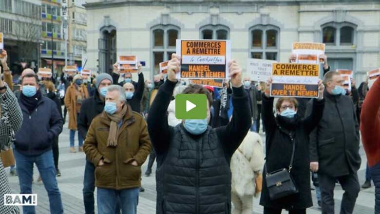 Manifestation des non-essentiels à Charleroi le 5 février 2021