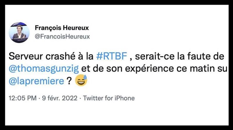 Quand Thomas Gunzig fait crasher le site de la RTBF