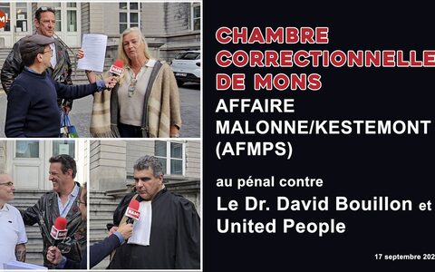 AFFAIRE MALONNE/KESTEMONT (AFMPS) au pénal contre Dr. Bouillon et United People
