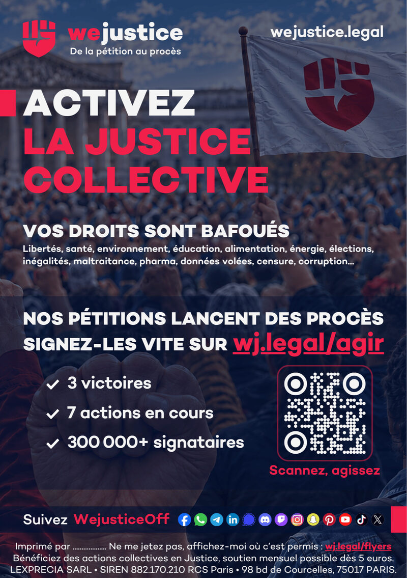 WEJUSTICE, ACTIONS COLLECTIVES EN JUSTICE